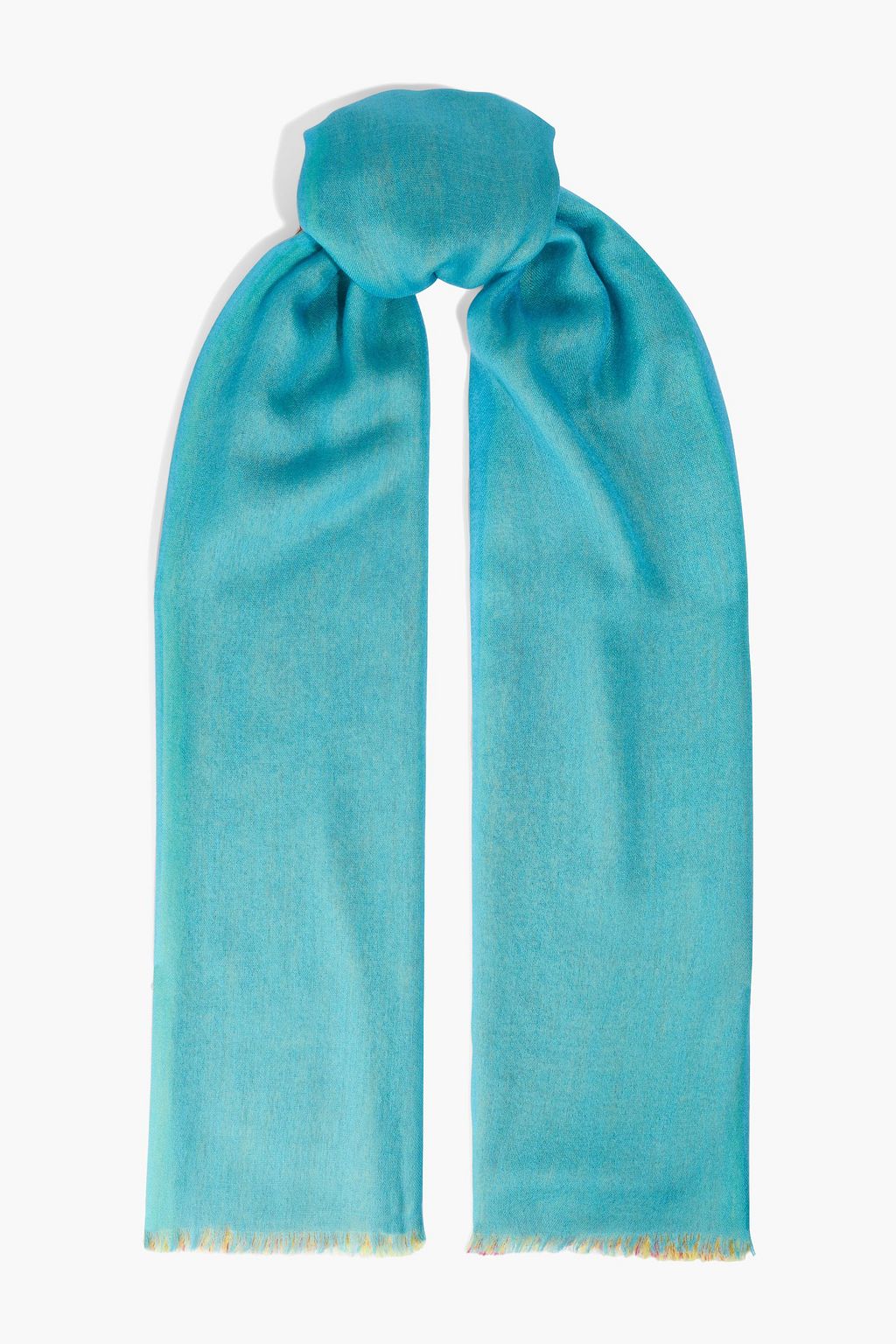 Turquoise Aylit Nuvola Pure frayed color-block cashmere and silk-blend  scarf | Sale up to 70% off | THE OUTNET | LORO PIANA | THE OUTNET