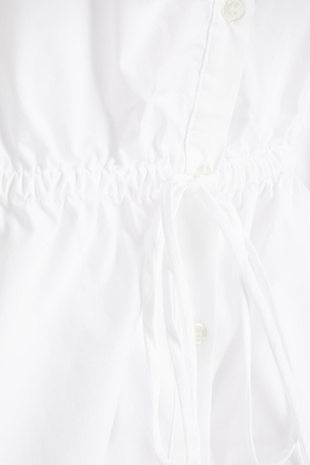MSGM Cold-shoulder ruffled cotton-poplin top