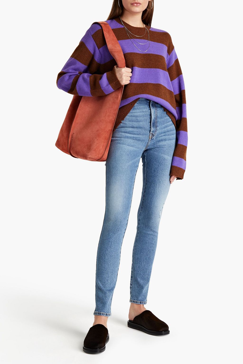 ACNE STUDIOS Distressed high-rise skinny jeans