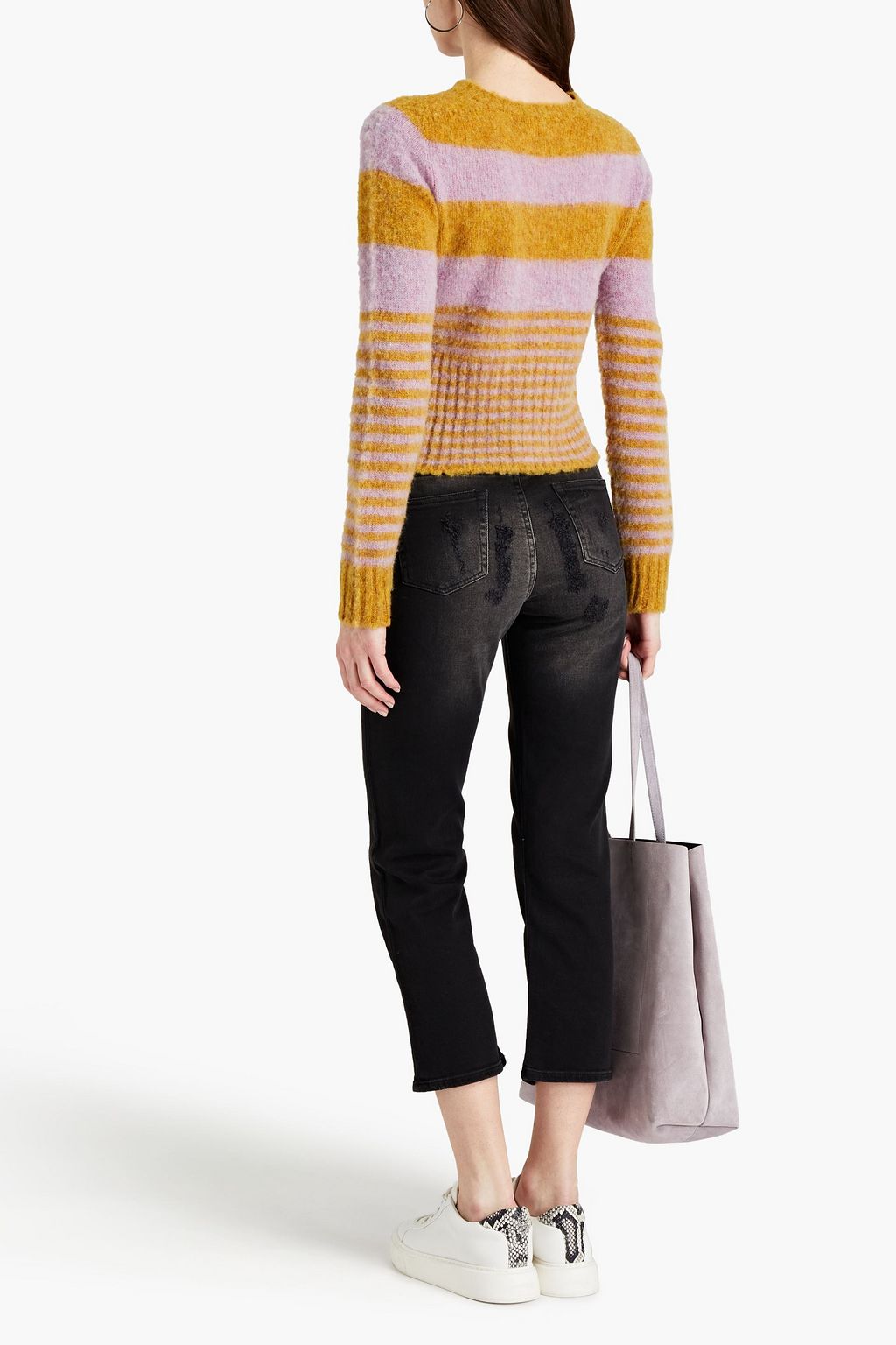 ACNE STUDIOS Cropped distressed high-rise straight-leg jeans