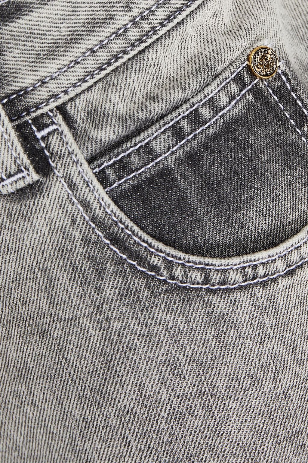BALMAIN Faded high-rise tapered jeans