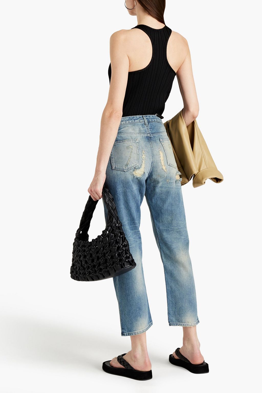 ACNE STUDIOS Cropped distressed boyfriend jeans