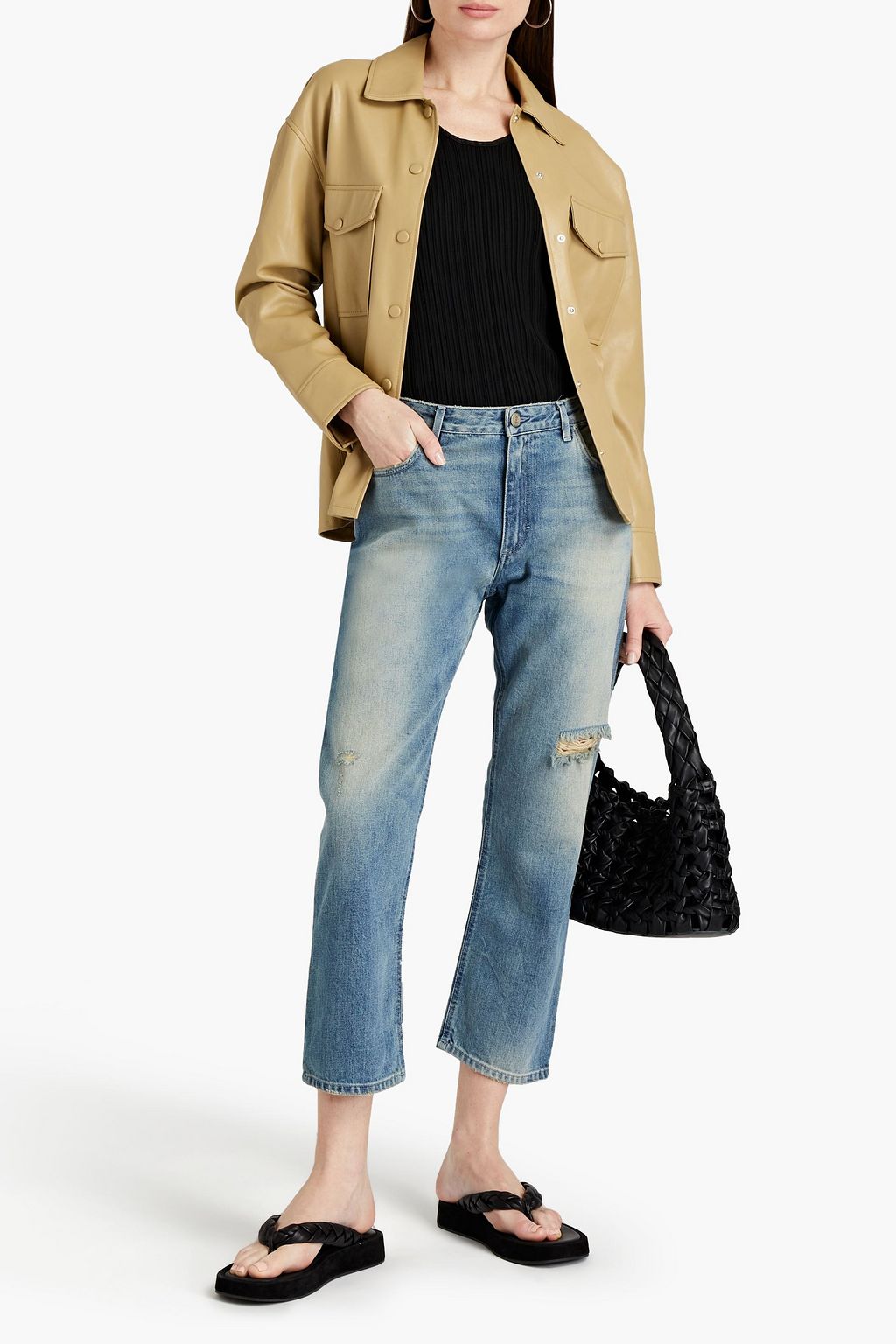 ACNE STUDIOS Cropped distressed boyfriend jeans