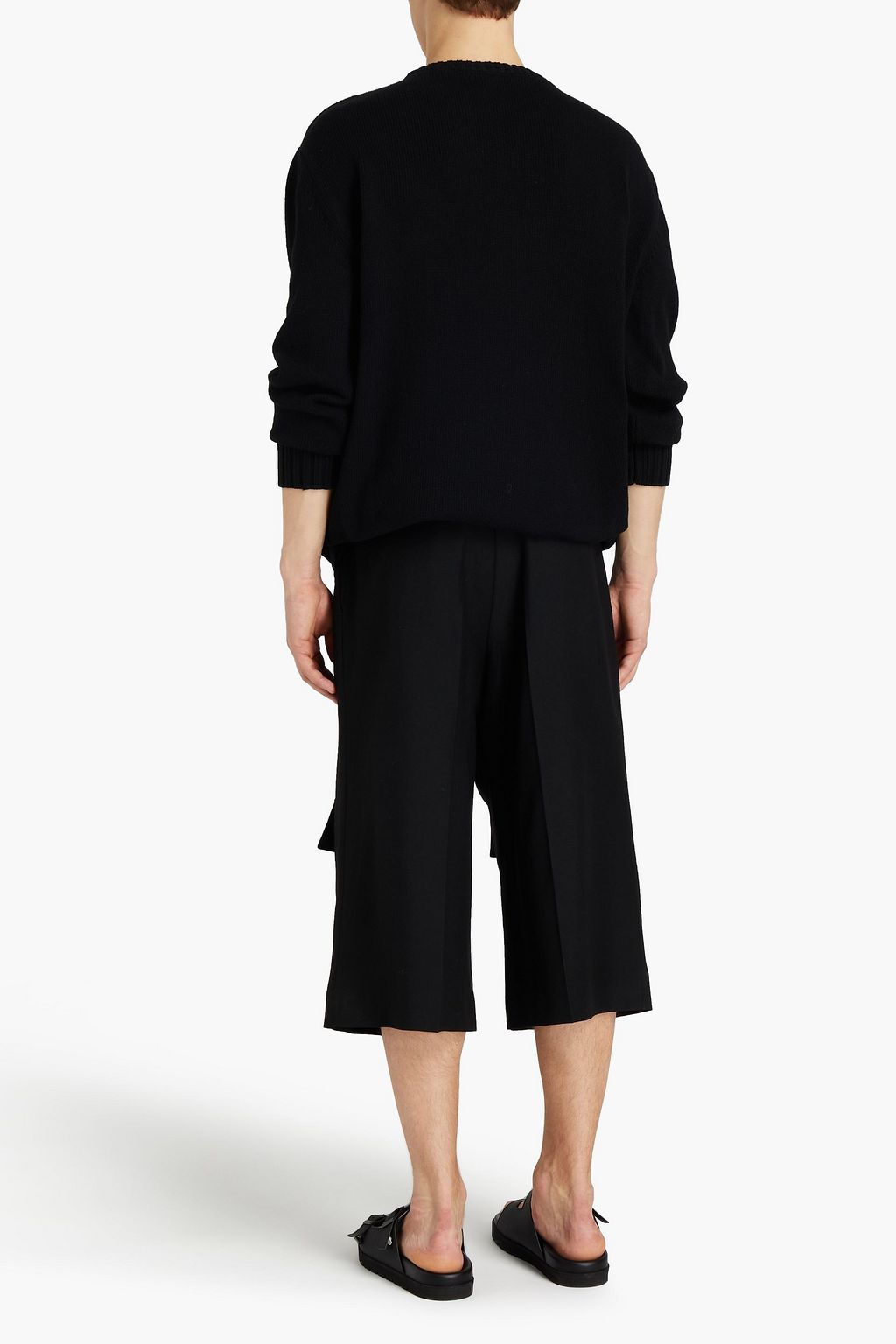LOEWE Pullover aus Baumwolle mit Lederbesatz, Fransen und Stickereien