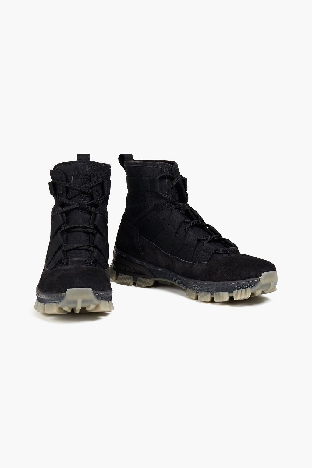 LOEWE Grosgrain-trimmed suede desert boots