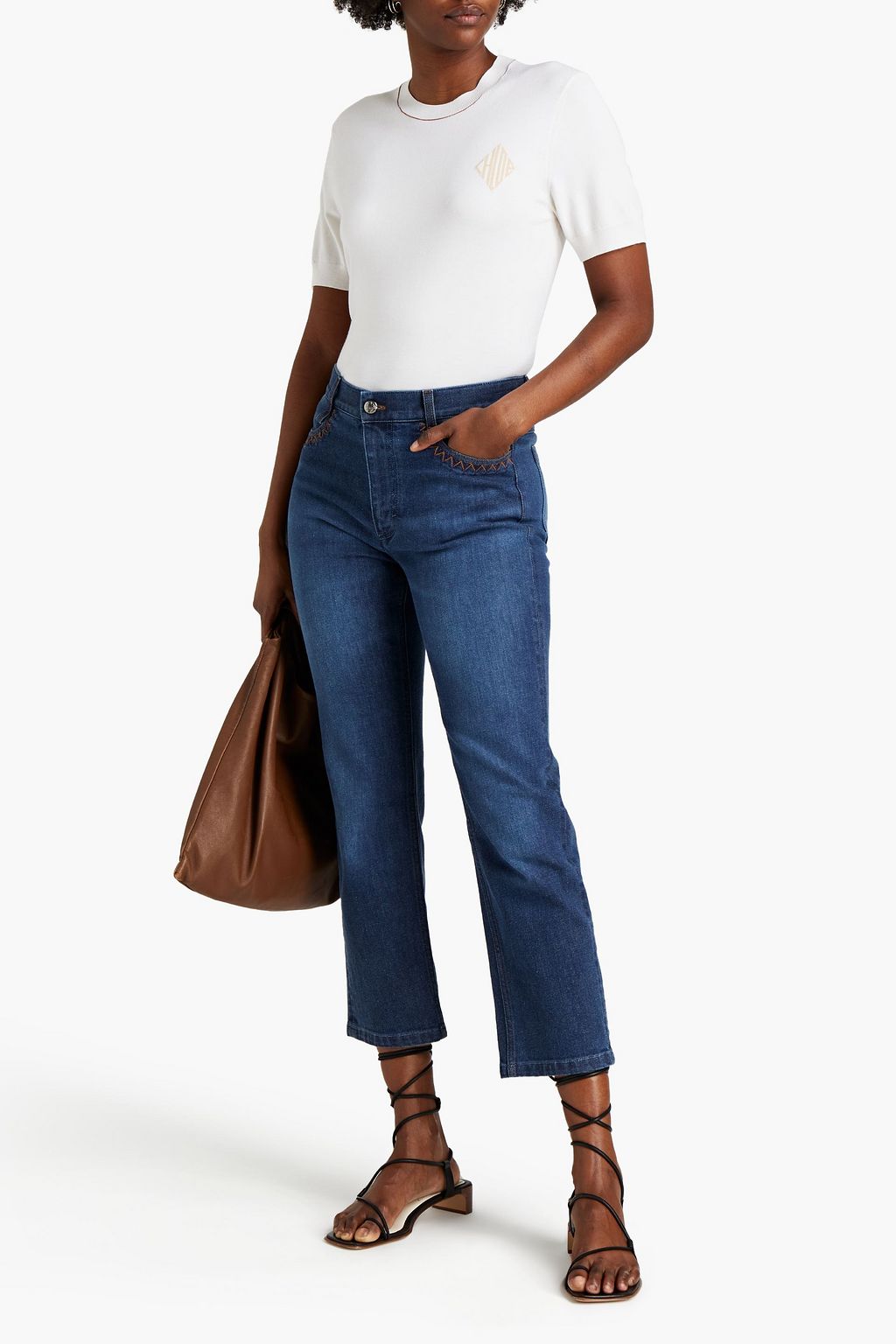 CHLOÉ Intarsia-knit wool-blend top