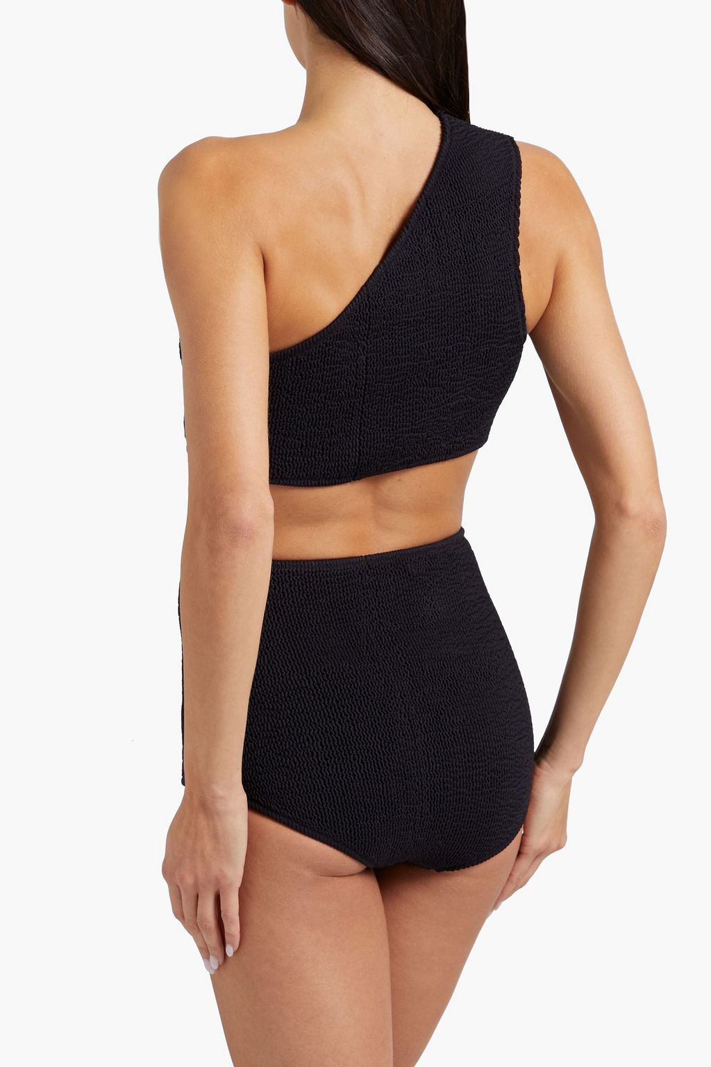 BOTTEGA VENETA One-shoulder seersucker bikini