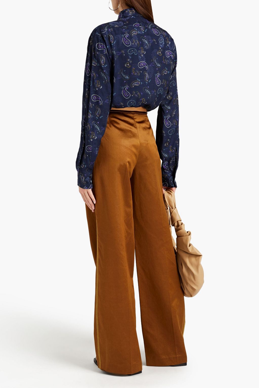 ACNE STUDIOS Cotton-blend satin wide-leg pants