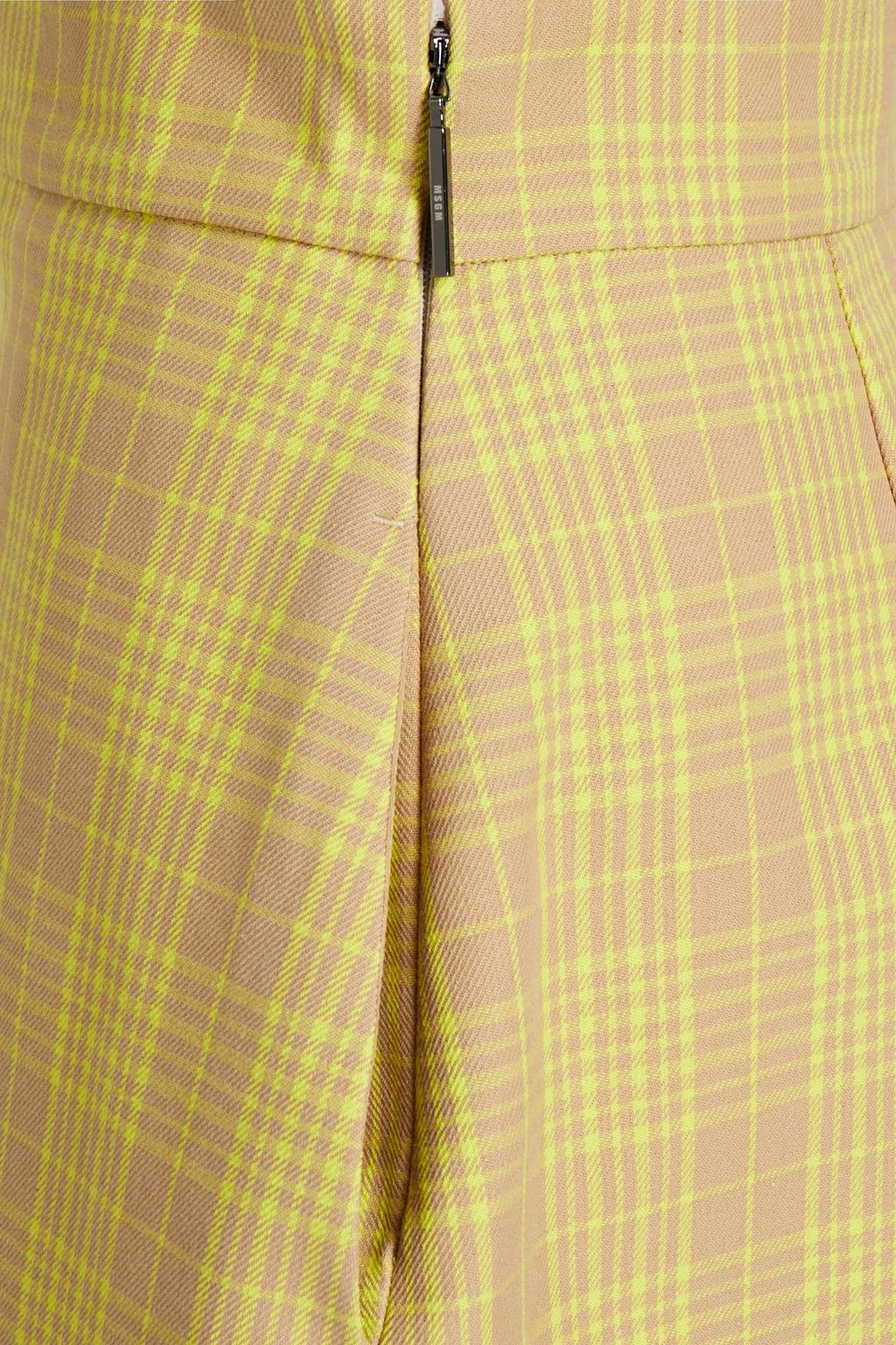 MSGM Checked cotton-twill mini skirt
