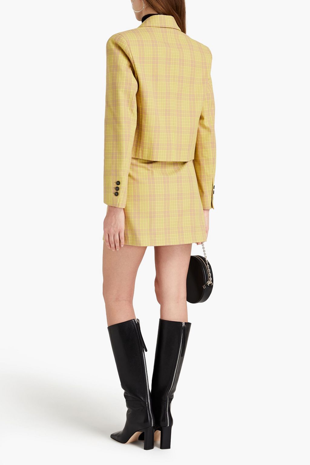 MSGM Checked cotton-twill mini skirt