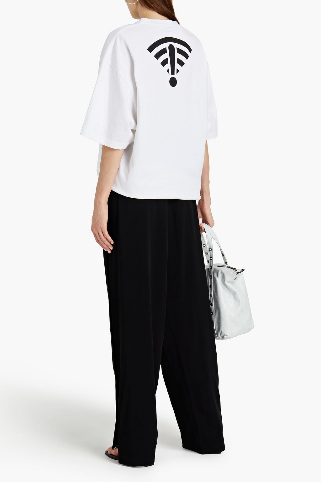 BALENCIAGA Snap-detailed crepe tapered pants