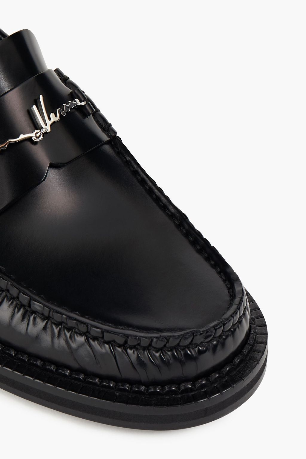 VERSACE Embellished leather loafers