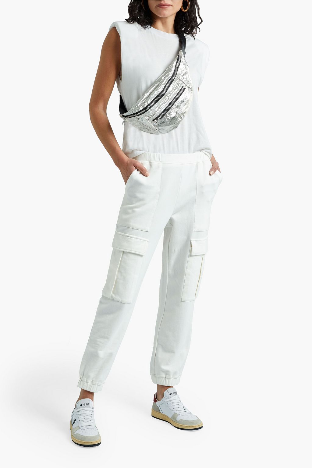 ALICE + OLIVIA French cotton-terry track pants