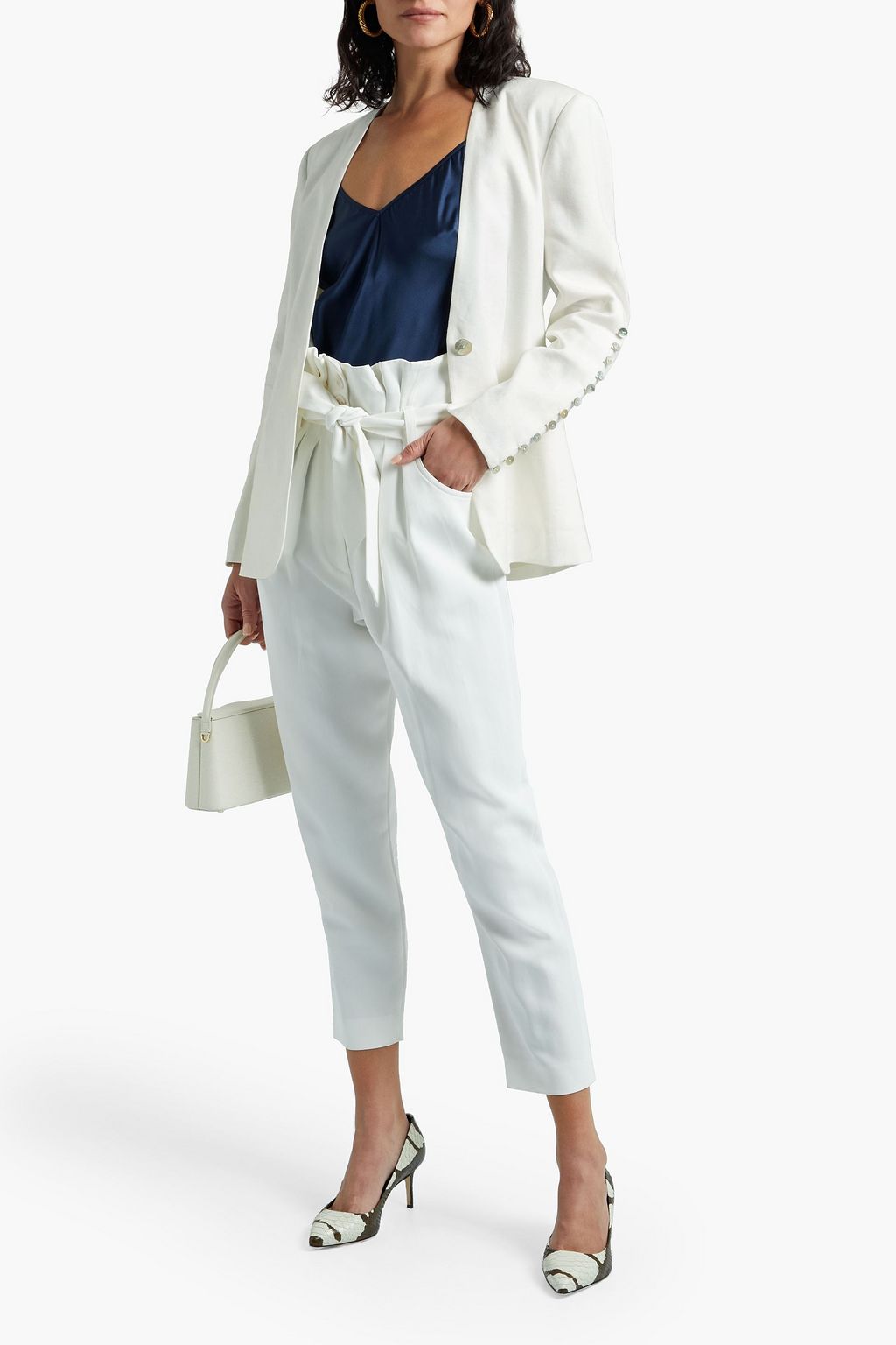 ALTUZARRA Fern button-detailed linen-blend twill blazer
