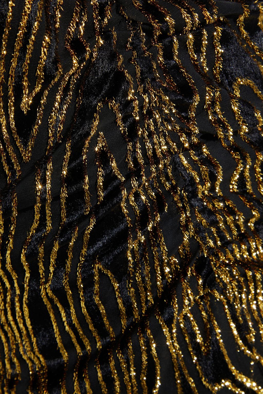 RACHEL ZOE Goldie ruched metallic devoré-velvet midi dress