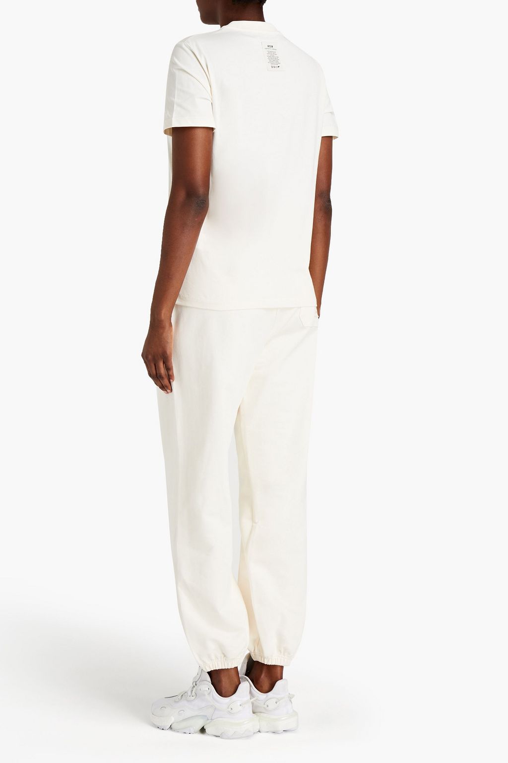 MSGM Appliquéd printed cotton-jersey T-shirt