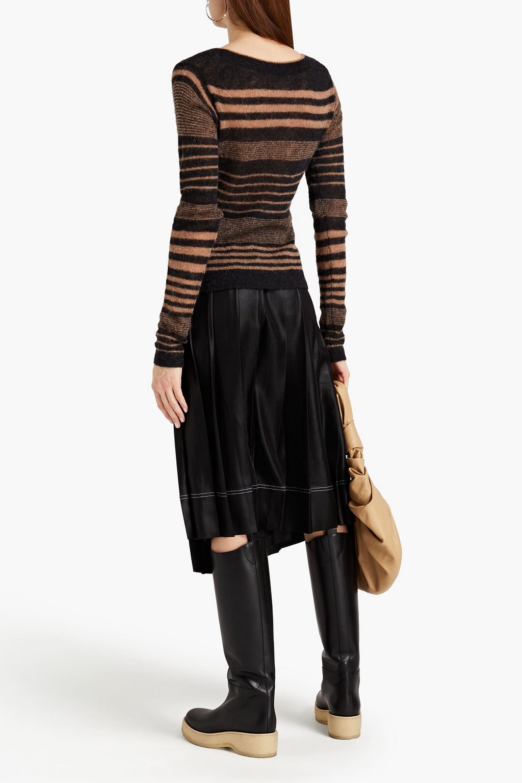 ACNE STUDIOS Brushed striped open-knit sweater