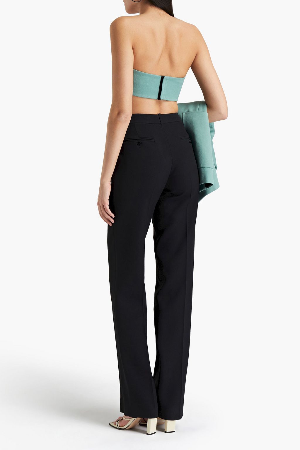 AMI ALEXANDRE MATTIUSSI Cutout wool-twill bra top