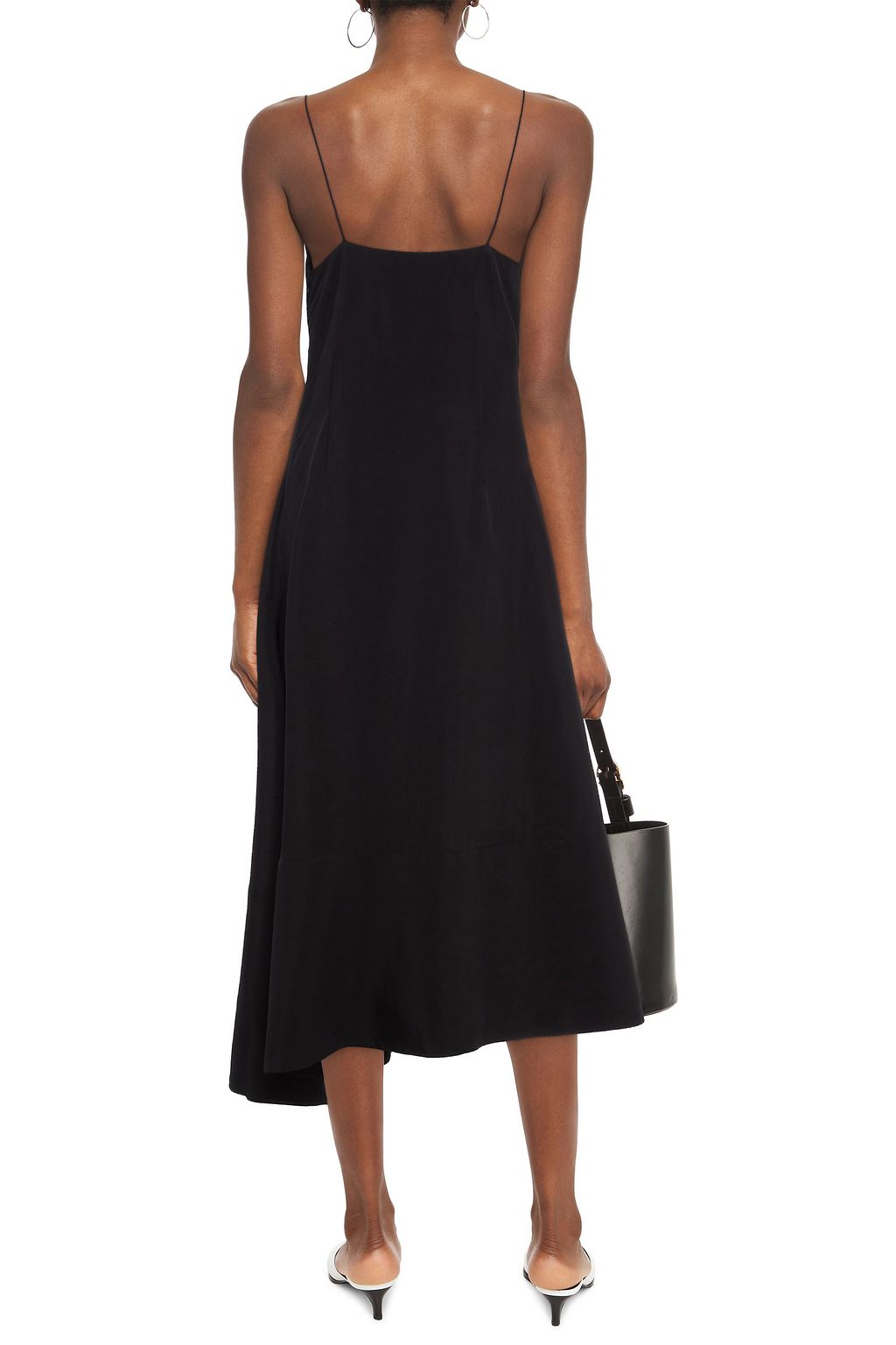 JIL SANDER Asymmetric satin midi dress