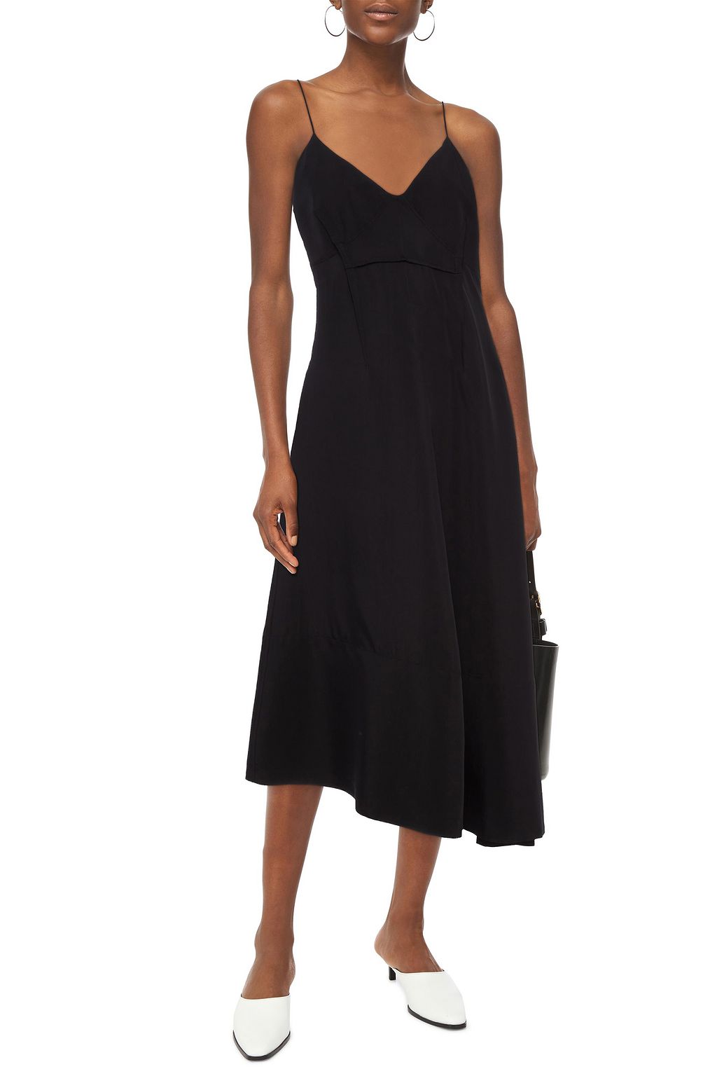 JIL SANDER Asymmetric satin midi dress