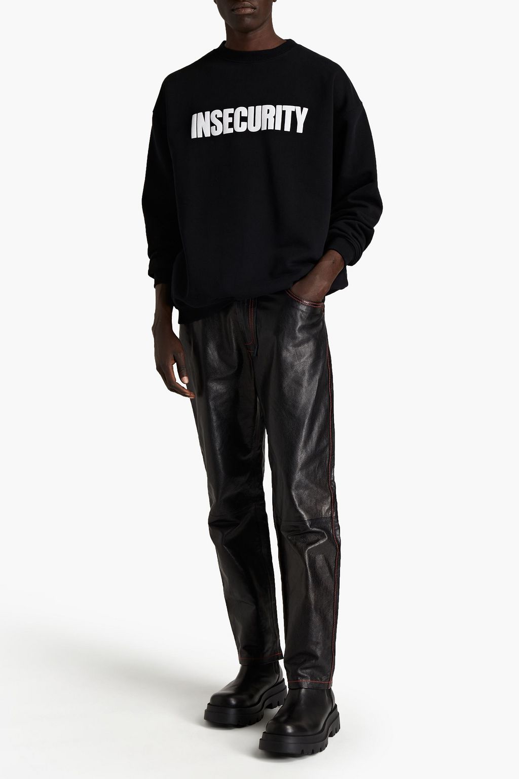 VETEMENTS Printed French cotton-blend terry sweatshirt