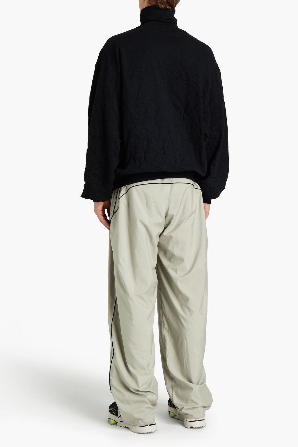 BALENCIAGA Oversized crinkled fleece sweatshirt