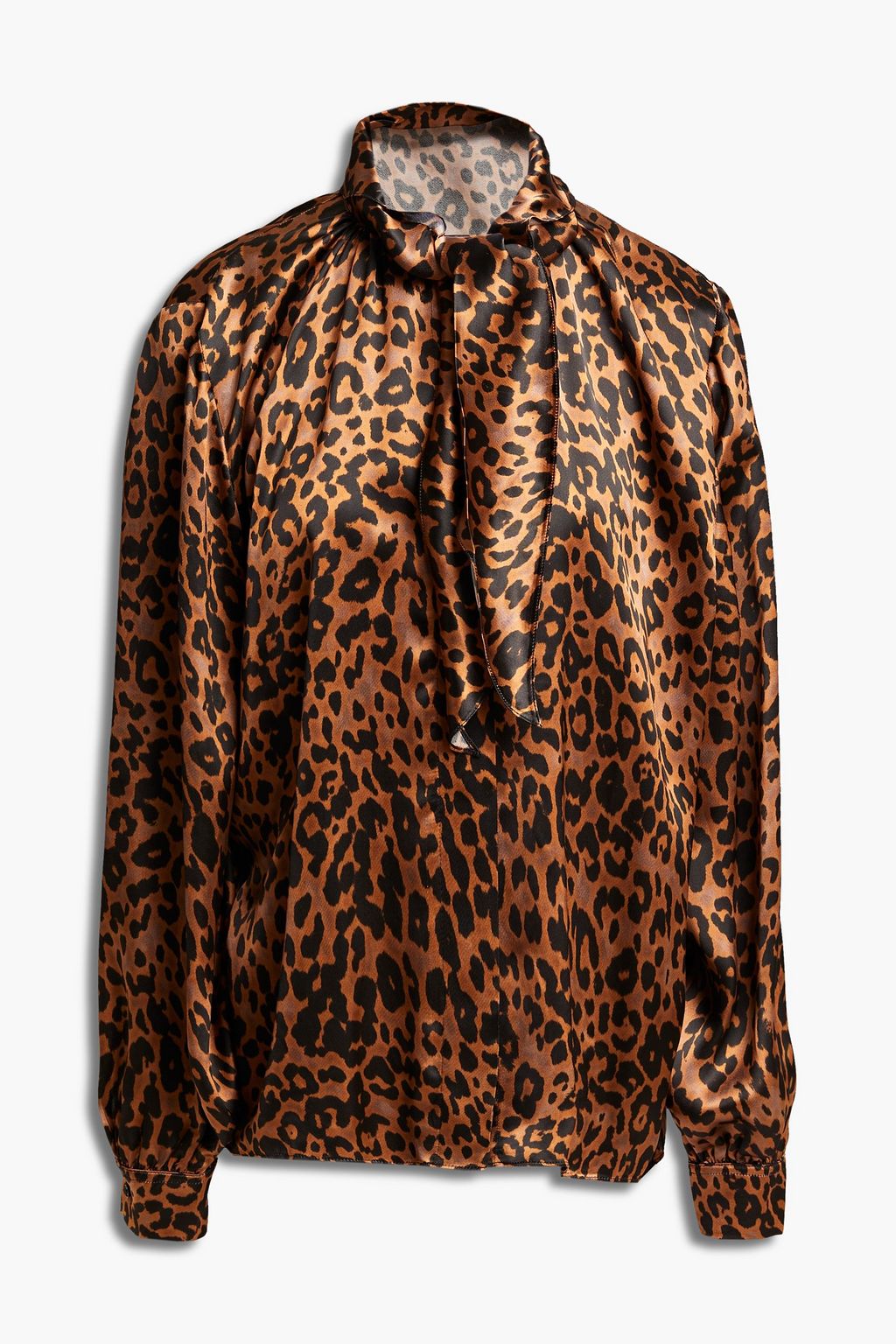 leopard satin blouse