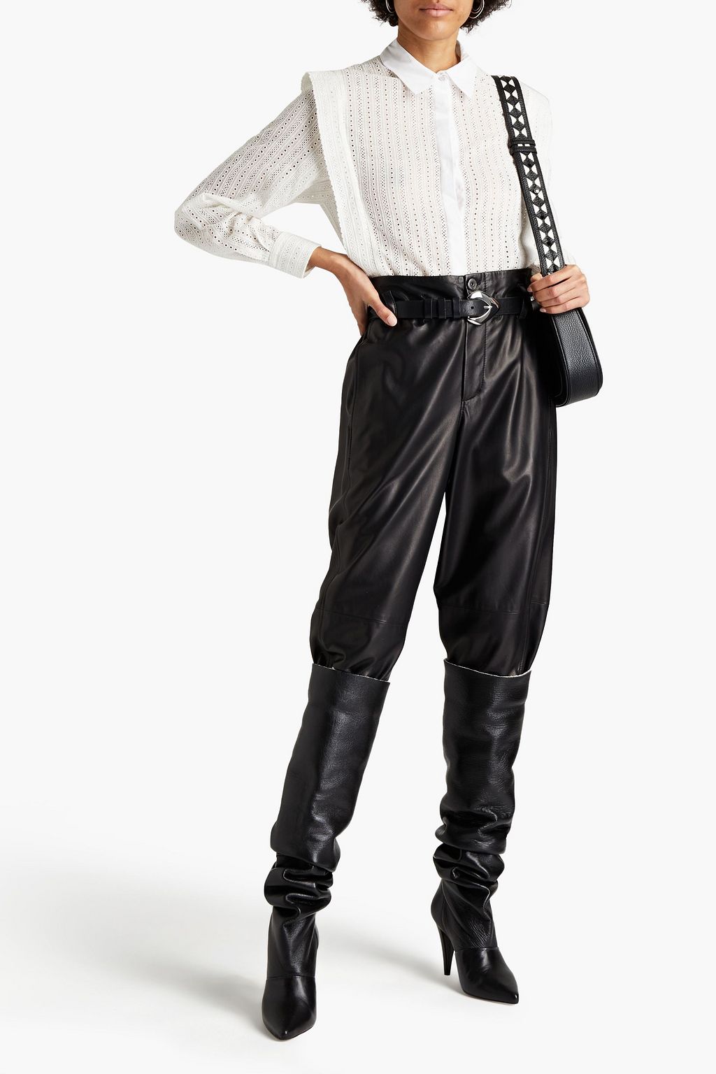 ISABEL MARANT Gitalki pleated broderie anglaise cotton shirt