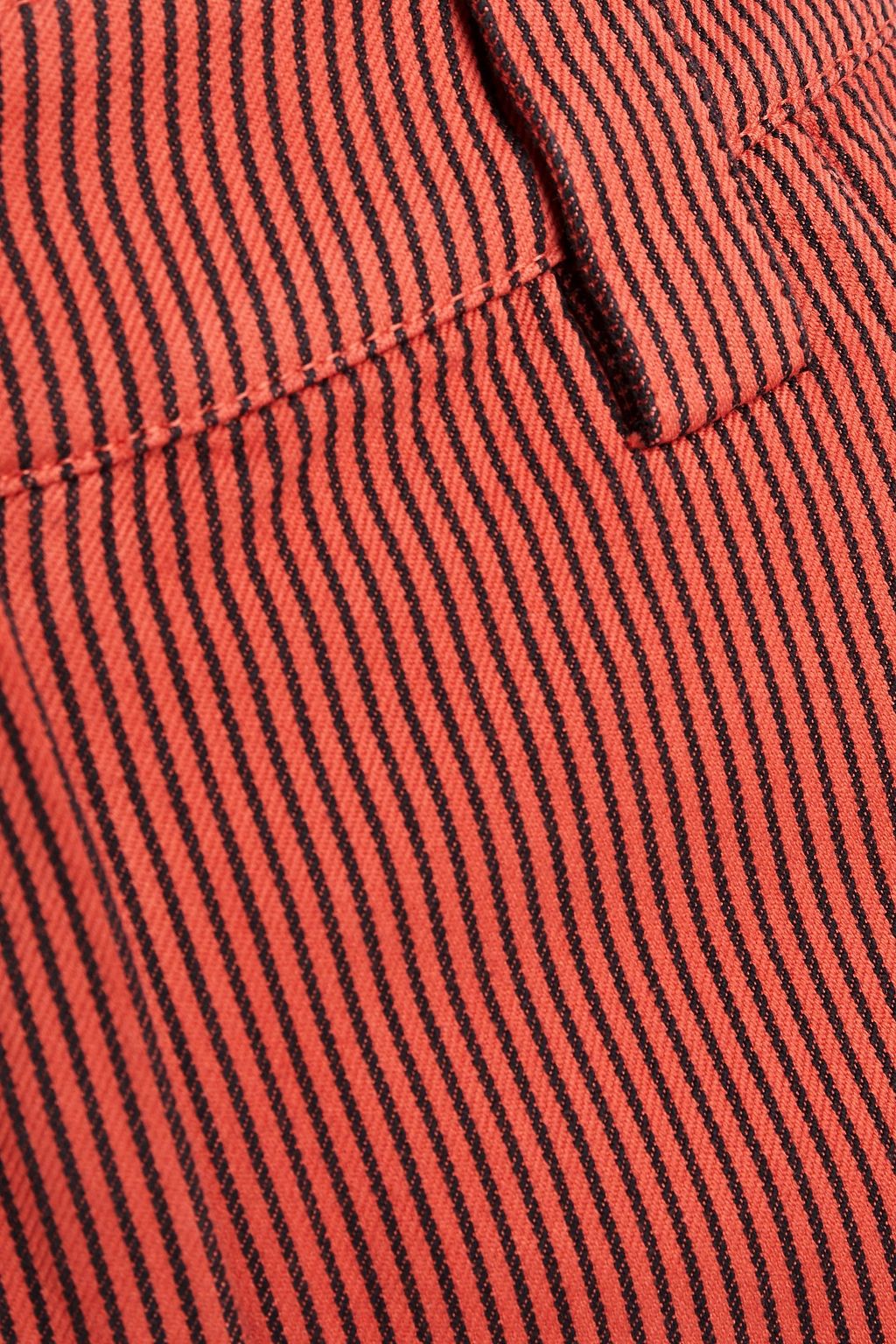 KENZO Striped cotton-twill midi skirt