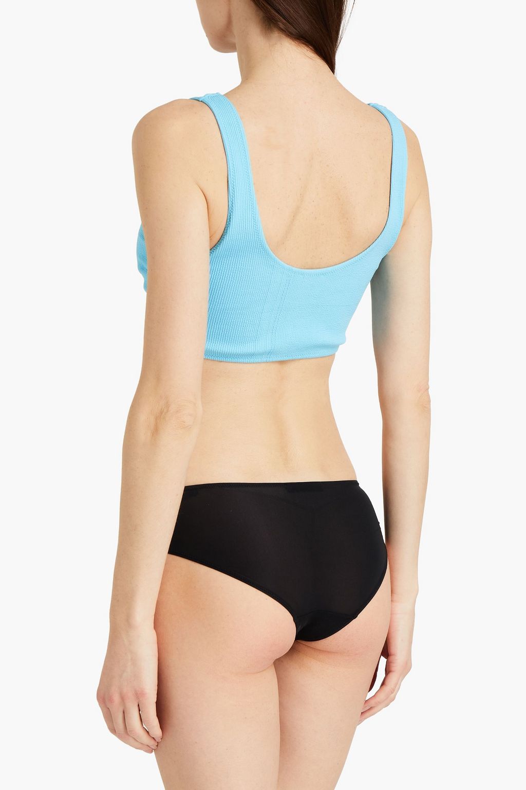GANNI Lace-up bikini top