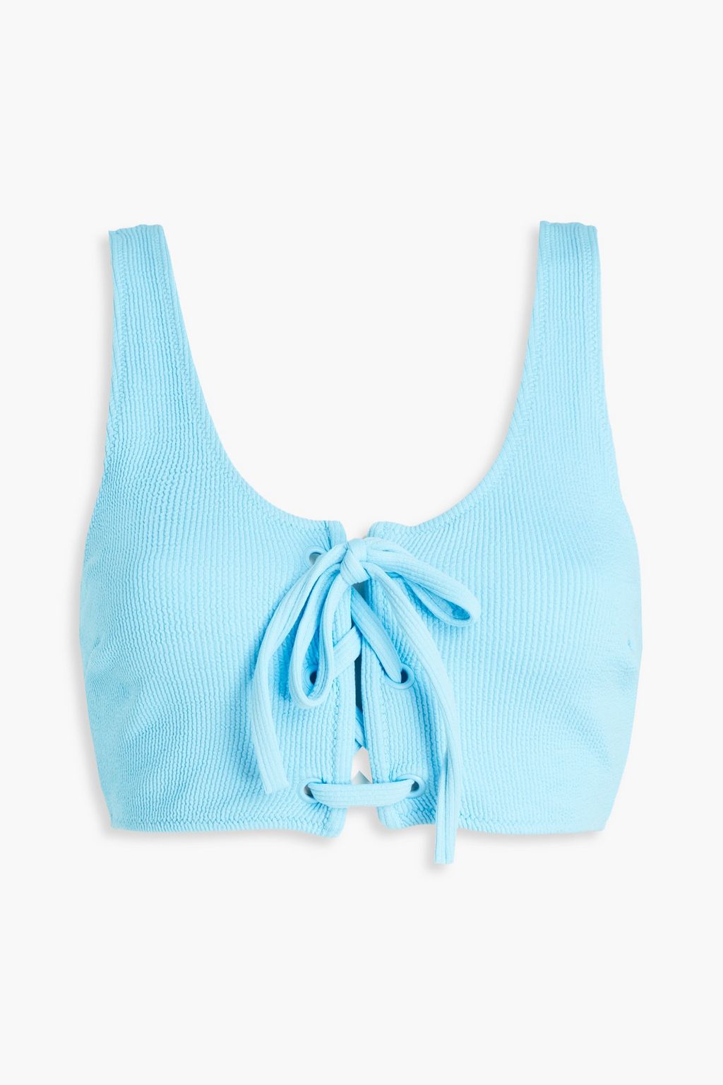 GANNI Lace-up bikini top | THE OUTNET