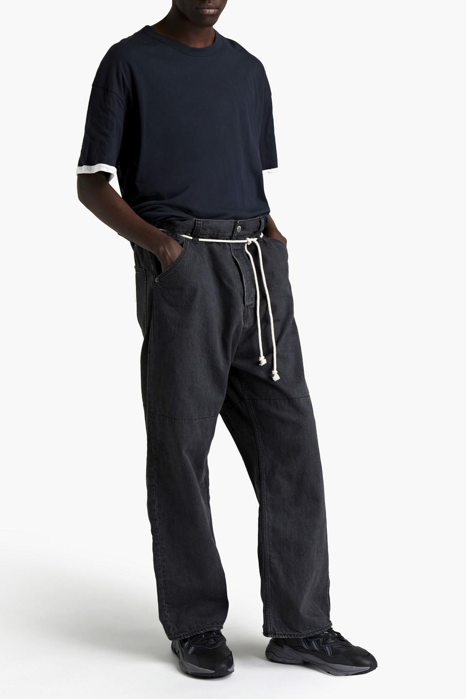 Ambush Man Layered Cotton-jersey T-shirt In Blue