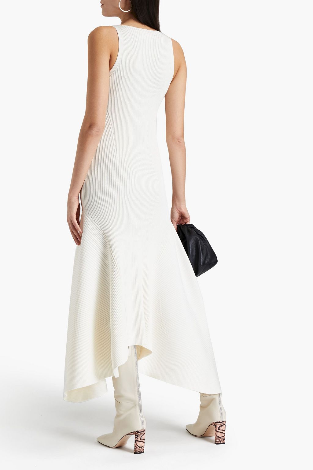 AMI ALEXANDRE MATTIUSSI Draped ribbed-knit midi dress