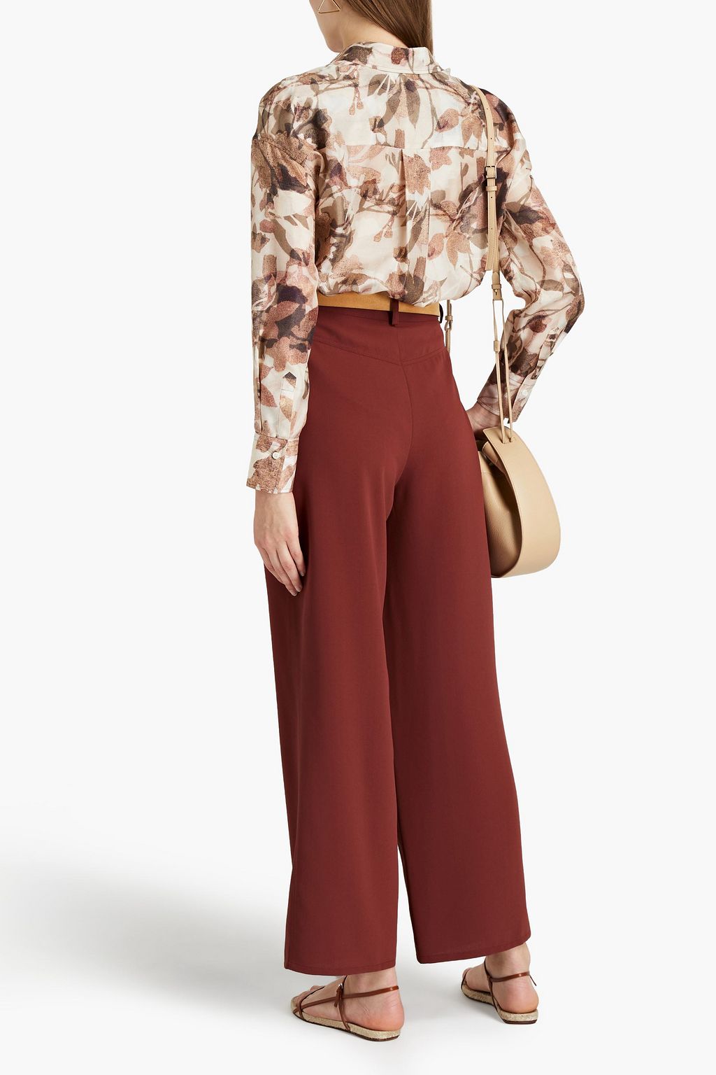 SEE BY CHLOÉ Gathered crepe wide-leg pants