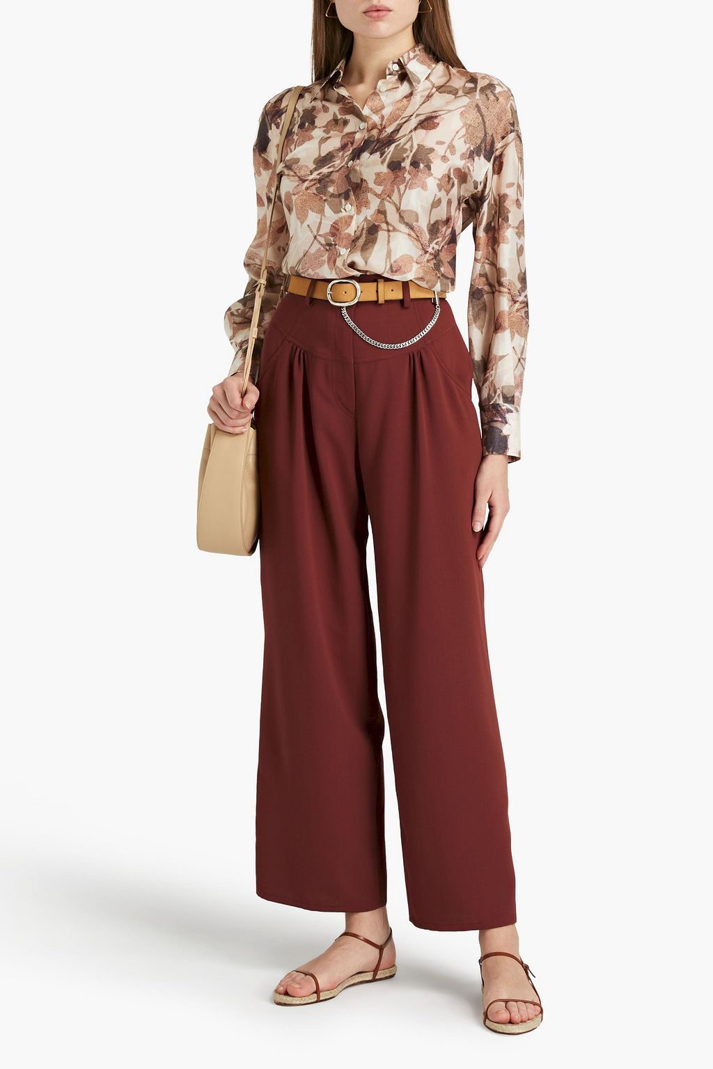 SEE BY CHLOÉ Gathered crepe wide-leg pants