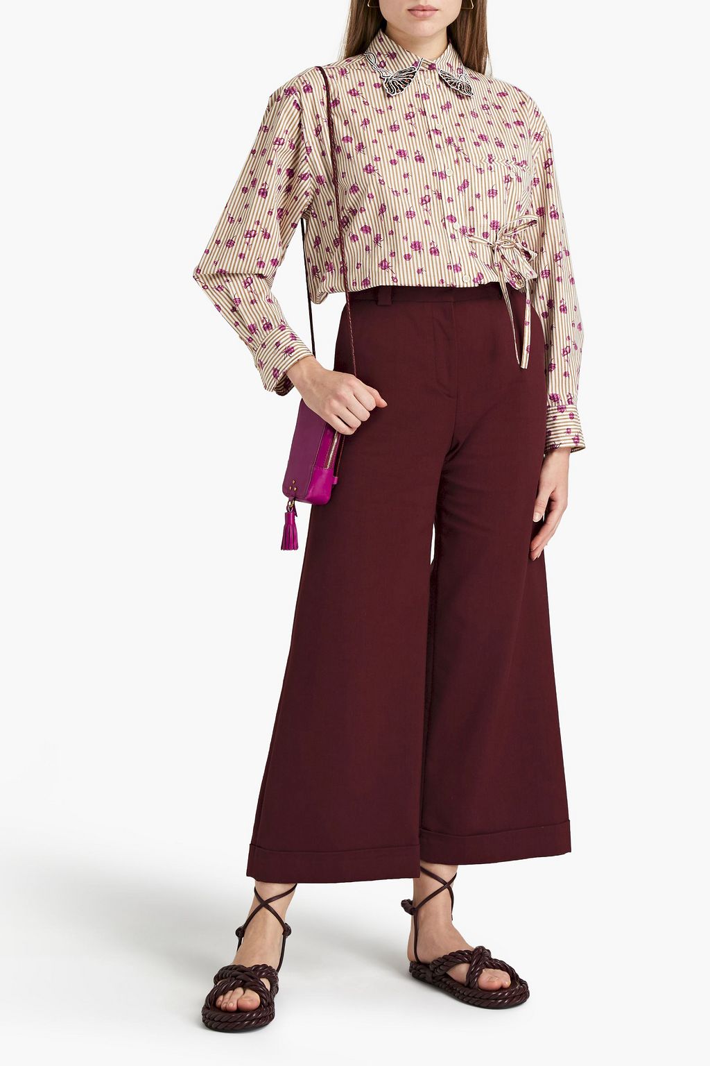 SEE BY CHLOÉ Cropped cotton-blend wide-leg pants