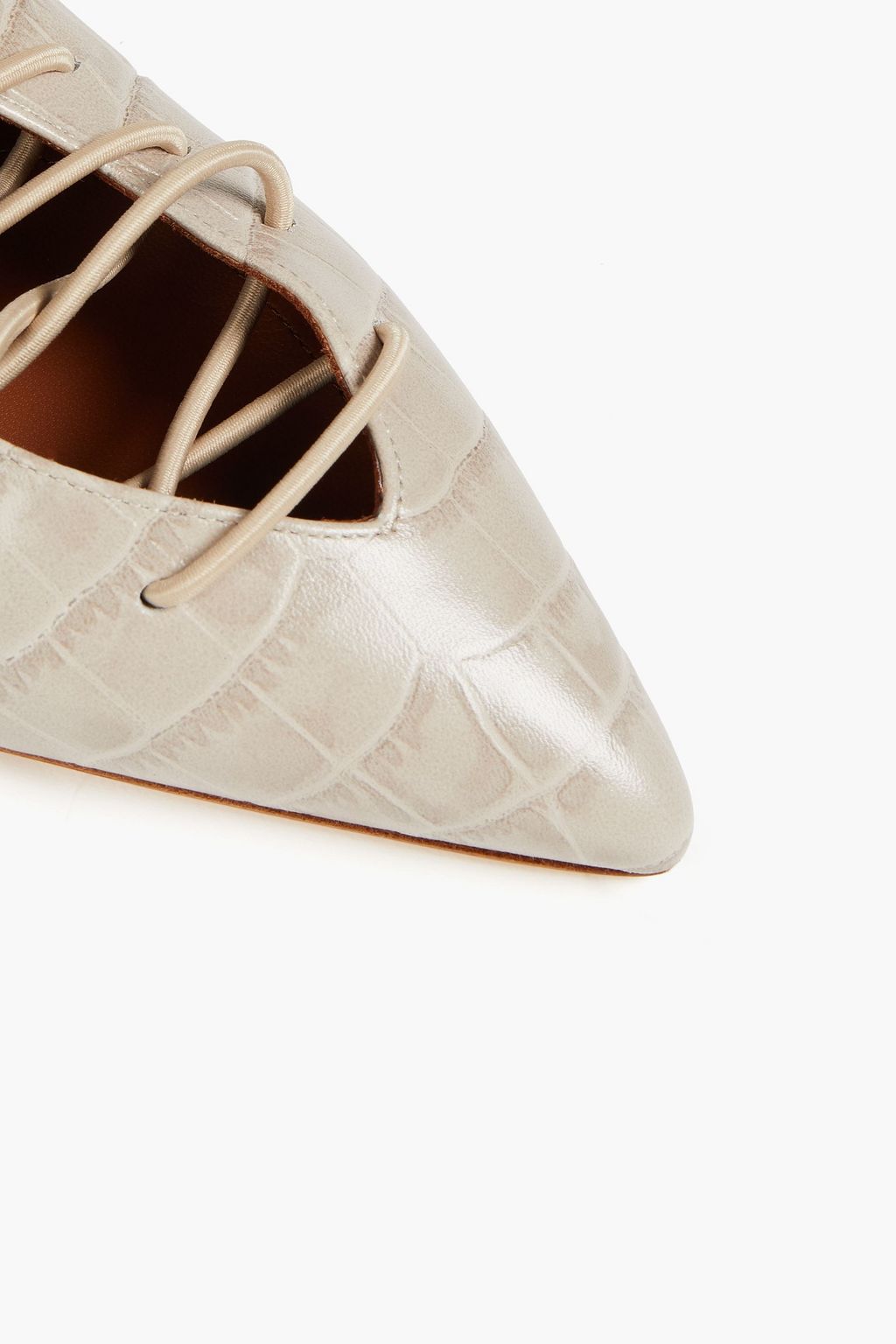MALONE SOULIERS Annie 45 lace-up croc-effect leather mules
