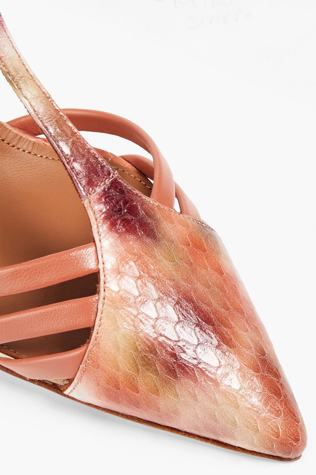 MALONE SOULIERS Ila printed snake-effect leather point-toe flats