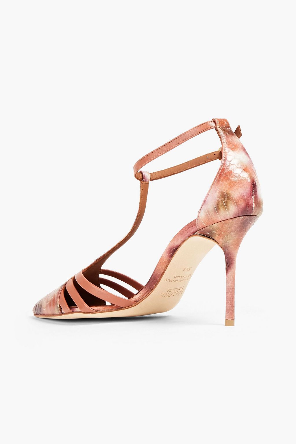 MALONE SOULIERS Ila printed snake-effect leather point-toe flats