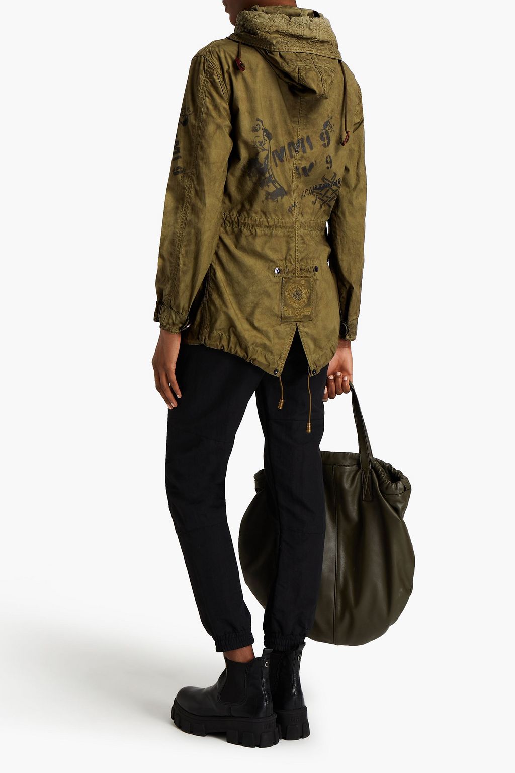 MR & MRS ITALY Printed cotton hooded parka