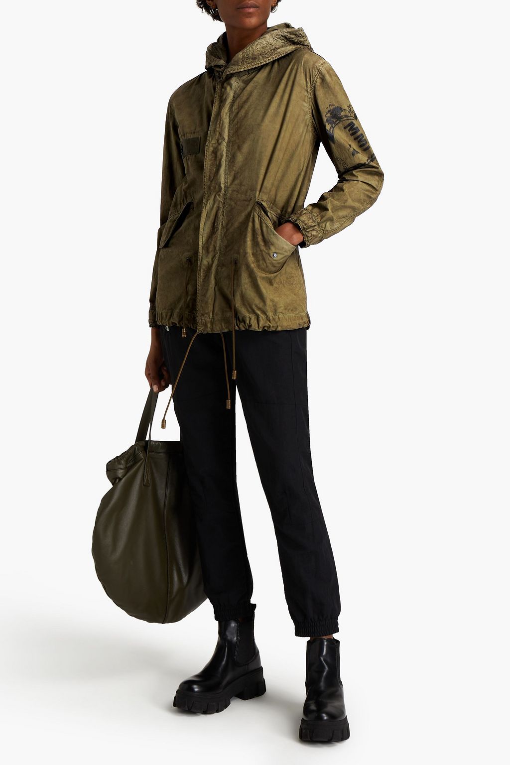MR & MRS ITALY Printed cotton hooded parka