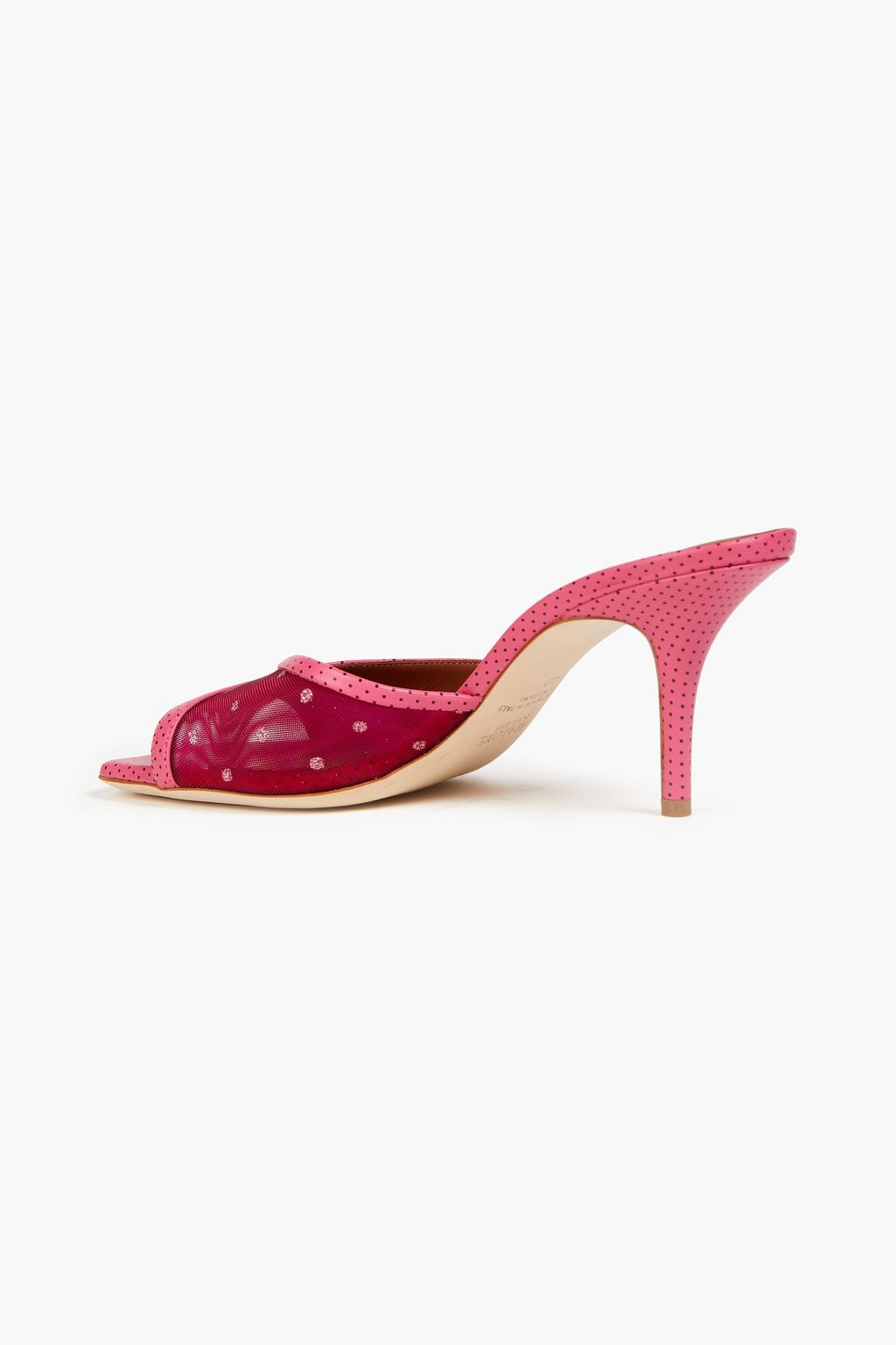 MALONE SOULIERS Vida 70 mesh-paneled polka-dot leather mules