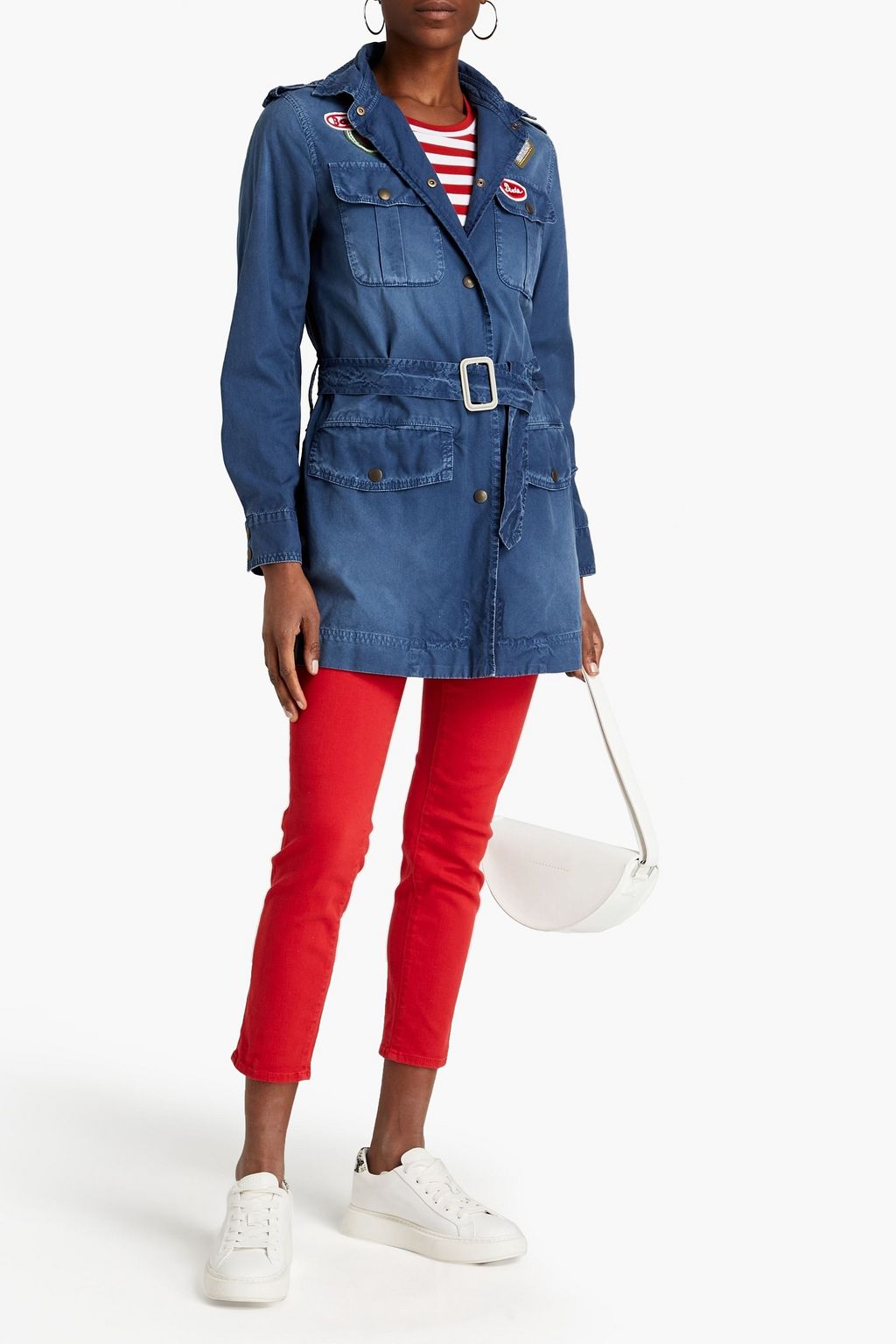 MR & MRS ITALY Embellished belted cotton-canvas jacket