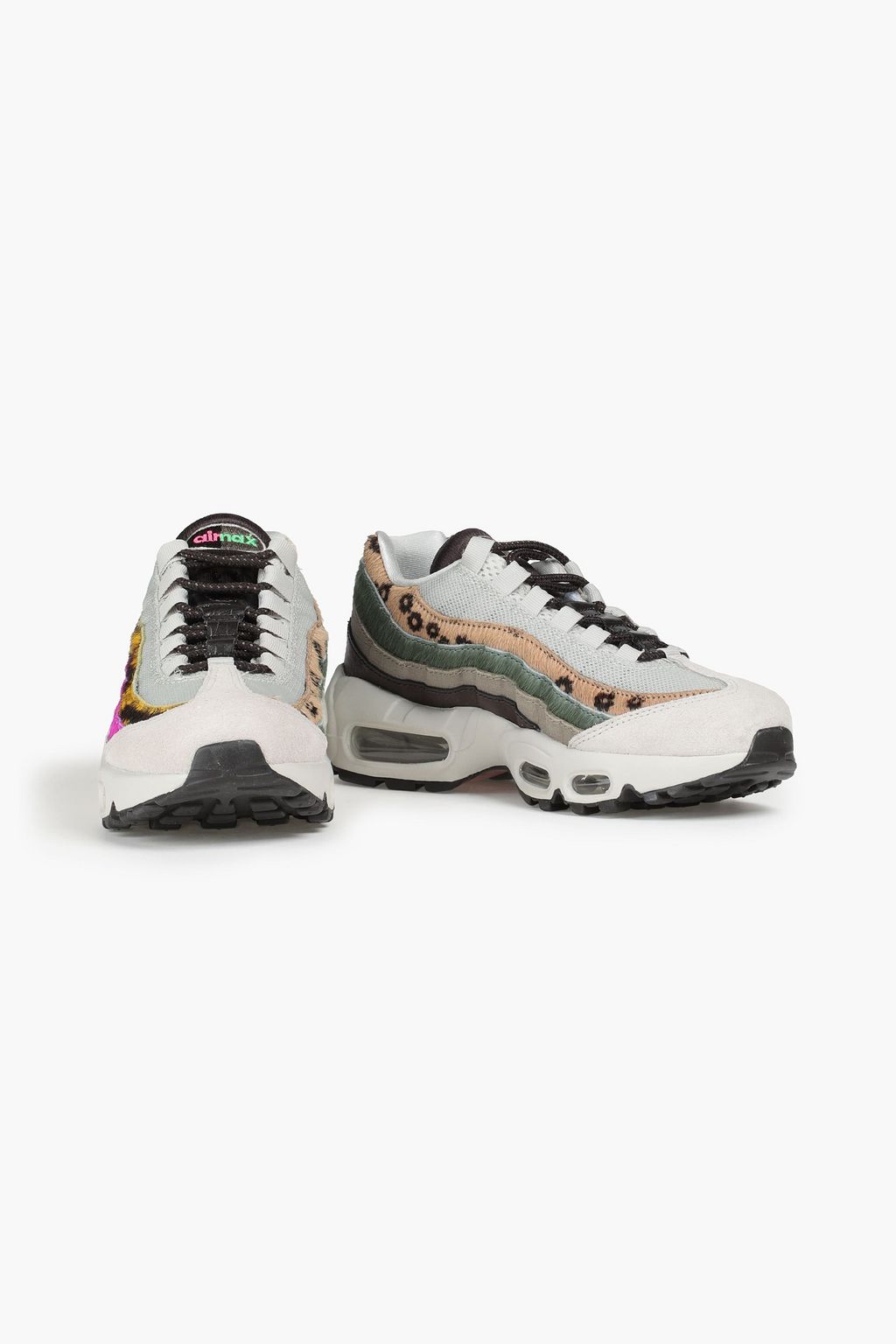 NIKE Air Max 95 patchwork-effect calf hair and mesh sneakers