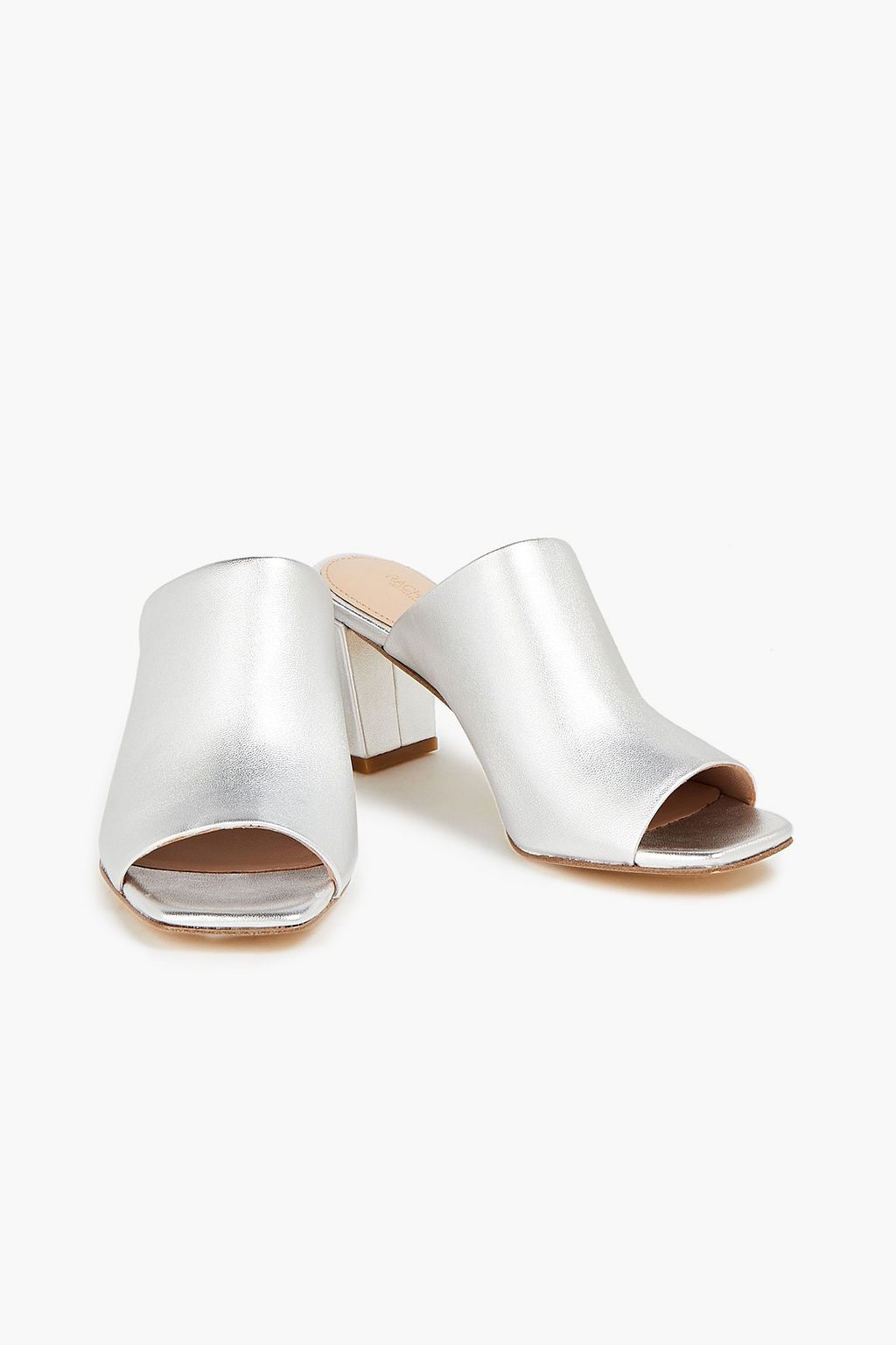 RACHEL ZOE Metallic leather mules