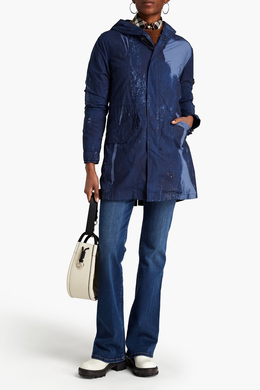 MR & MRS ITALY Printed cotton hooded parka
