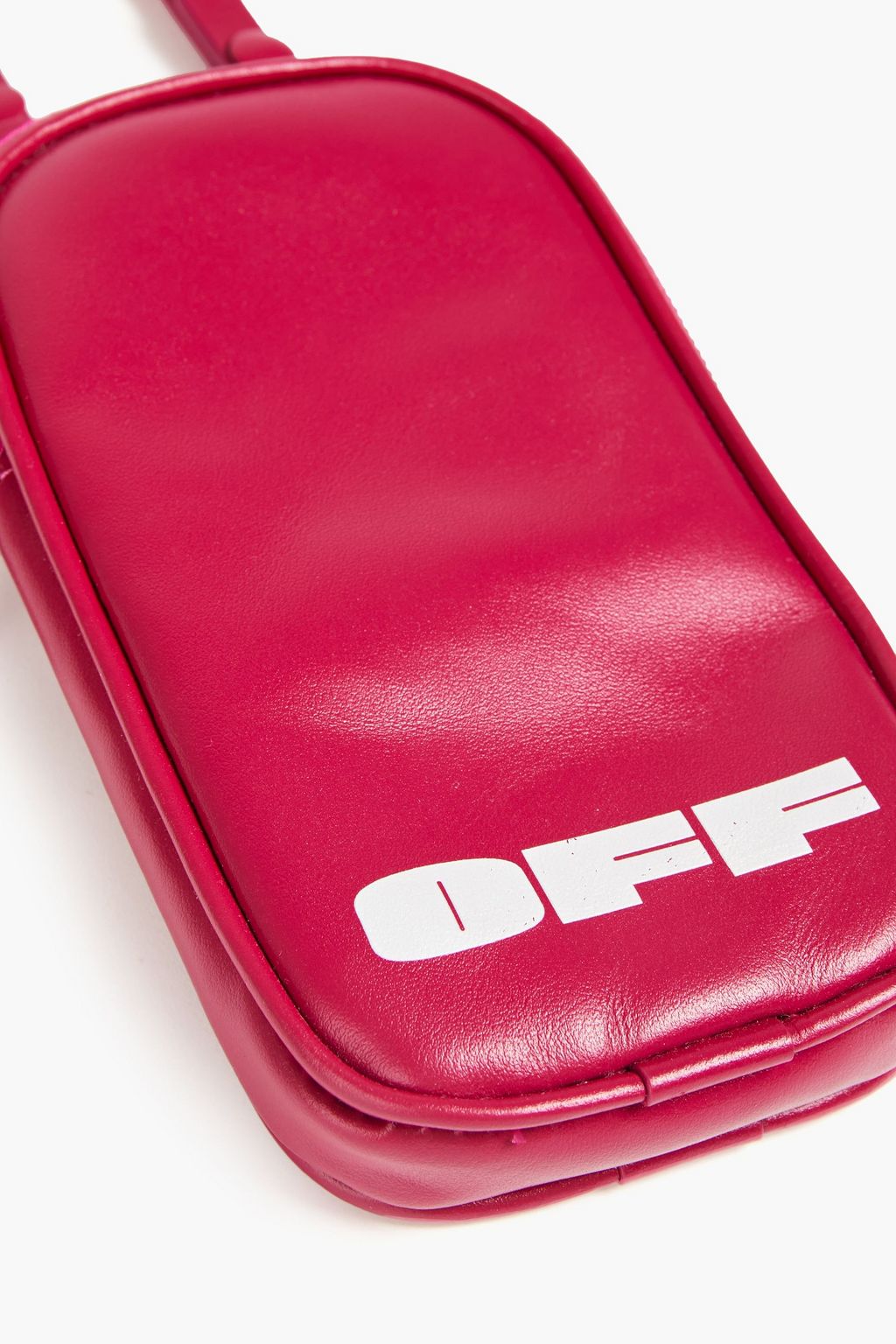OFF-WHITE™ Logo-print leather phone pouch