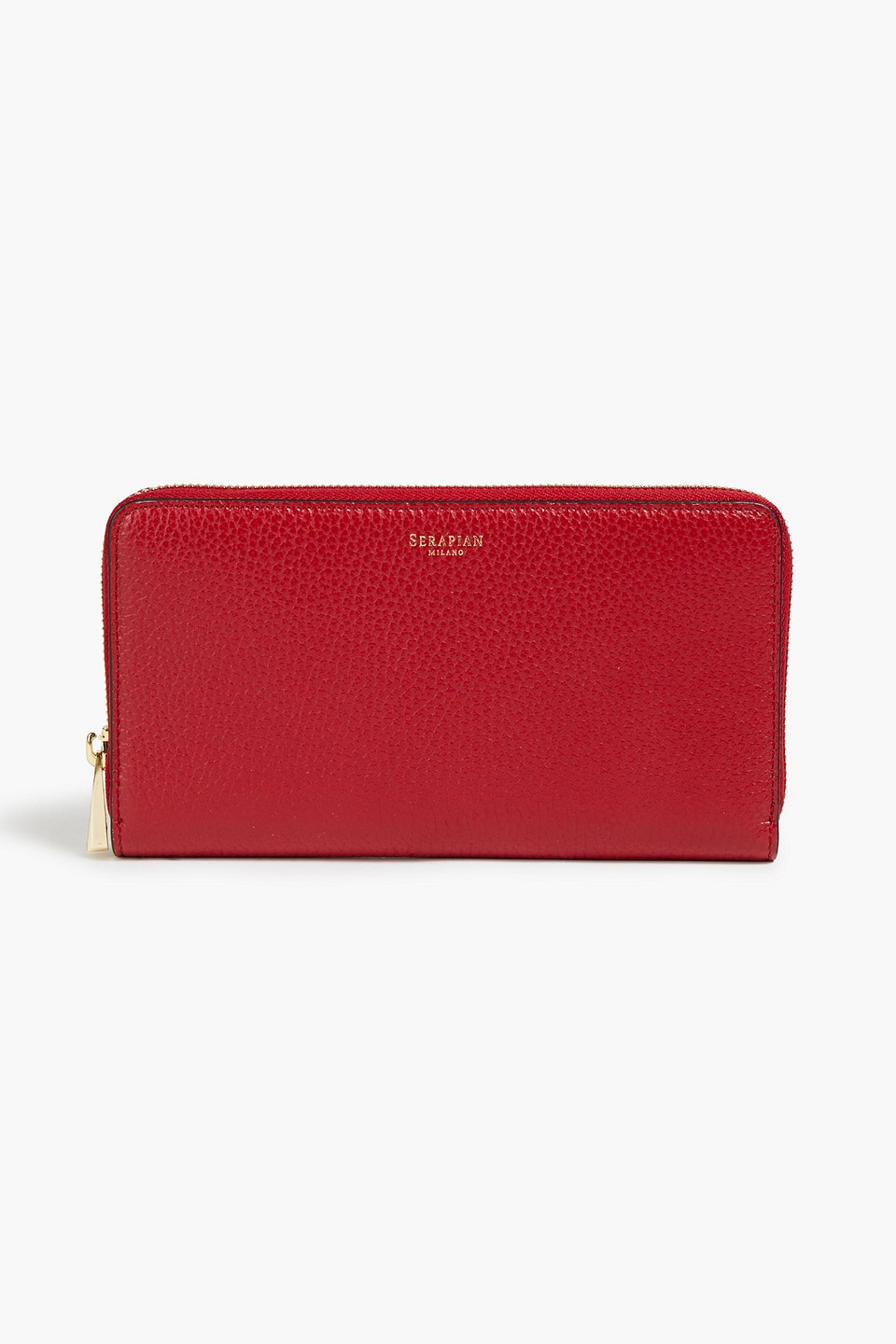 Serapian Woman Pebbled-leather Continental Wallet Claret Size --