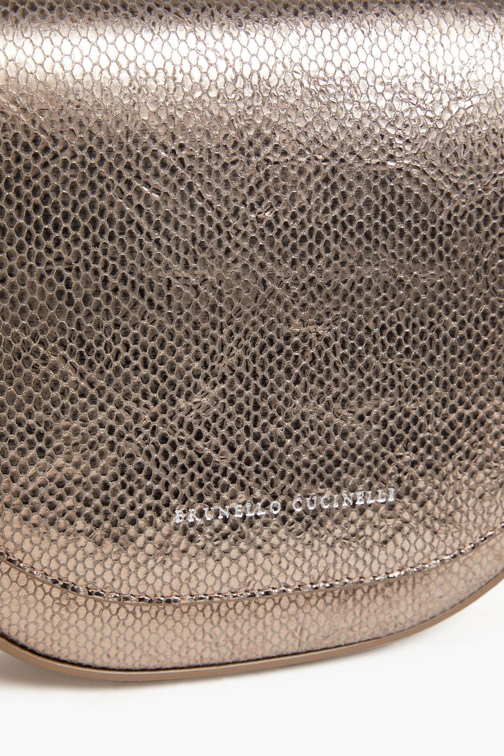 BRUNELLO CUCINELLI Metallic snake-effect leather shoulder bag