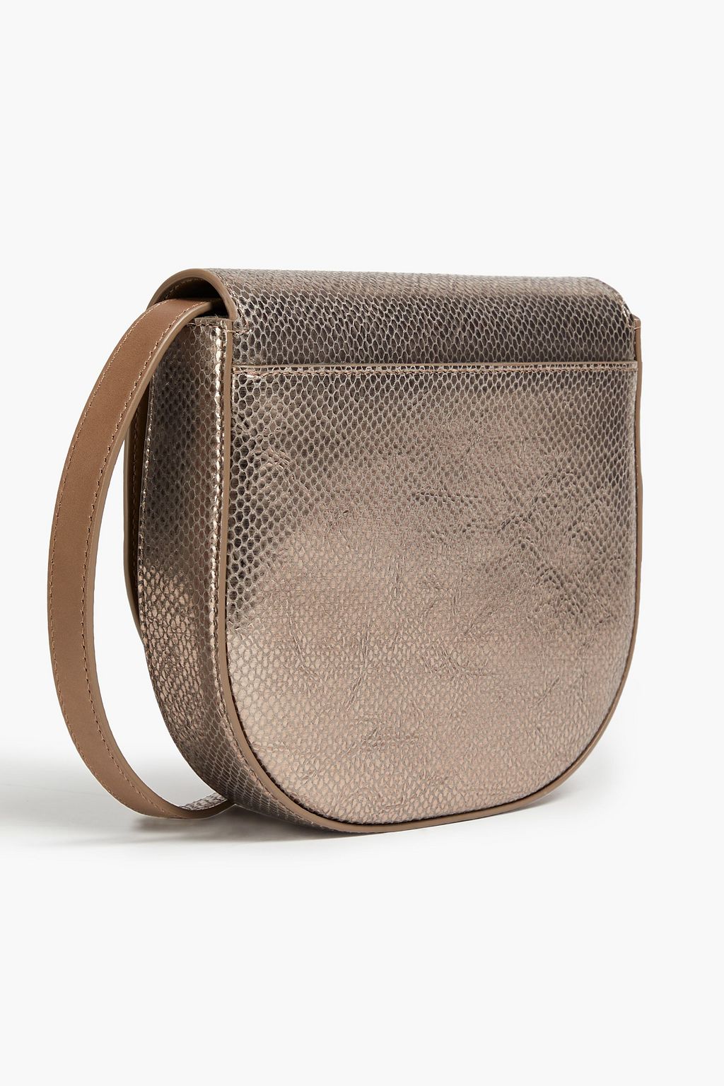 BRUNELLO CUCINELLI Metallic snake-effect leather shoulder bag